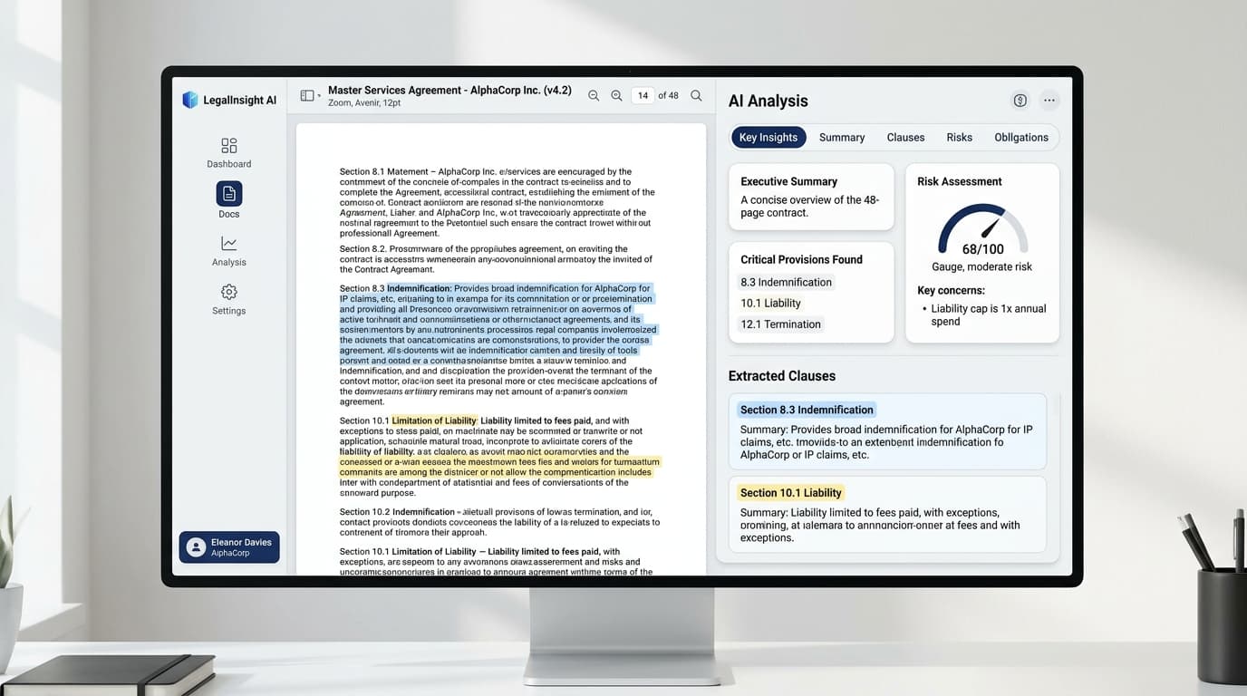 LegalMind AI mockup